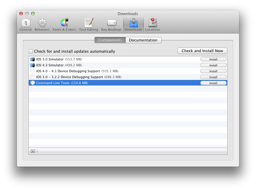 Xcode 커맨드라인 컴파일러&nbsp;활성화